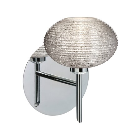 Besa Lighting Lasso Mini Sconce, Glitter, Chrome Finish, 1x5W LED 1SW-5612GL-LED-CR